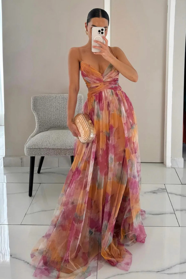 Damen Maxikleid Faltenrock Lang Elegant - BerlinGlamour
