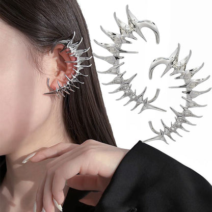 Cyberpunk Ohrring Clip Skelett Spitze Edelstahl