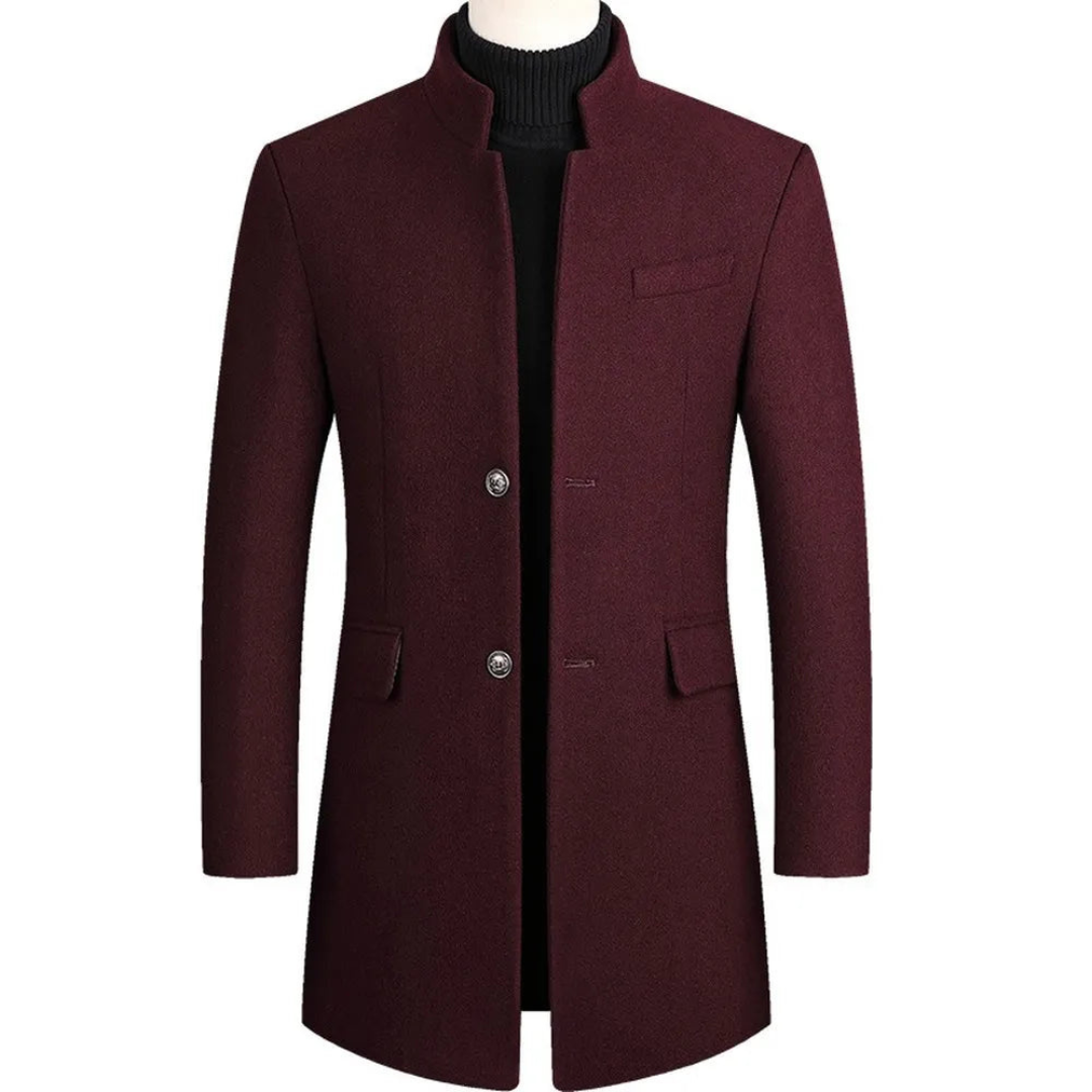 Herren Trenchcoat Knopfverschluss Elegant - BerlinGlamour