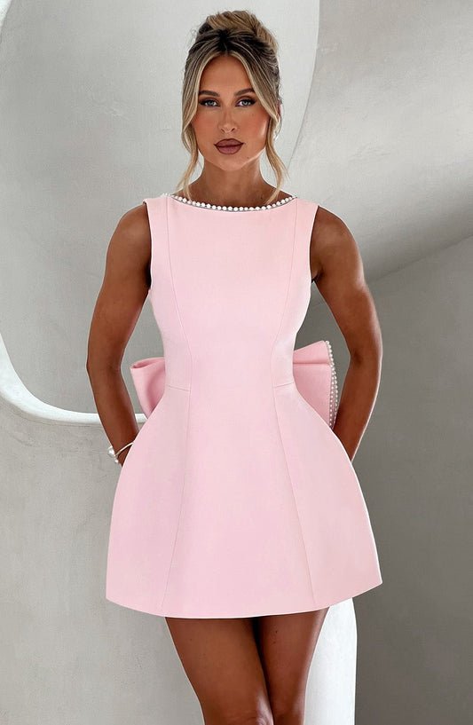 Damenkleid Hochzeitsgast Minikleid Struktur Optik - BerlinGlamour