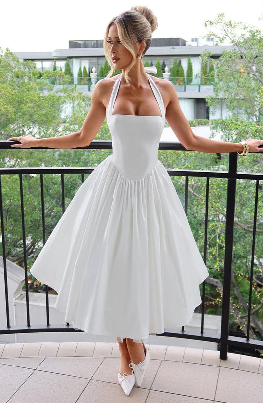 Hochzeitskleid Damen Midi Kleid für Gäste Elegant - BerlinGlamour