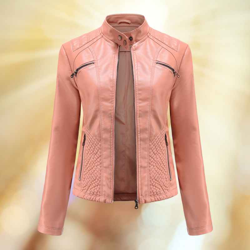 Damen Lederjacke Übergangsjacke Bequem Leder - BerlinGlamour