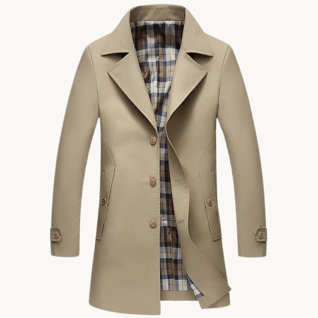 Herren-Trenchcoat Nachhaltig Winddicht Elegant