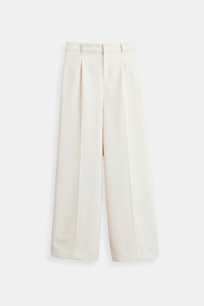 Elegante Damen Hose Weit Bequem mit Bundfalten - BerlinGlamour