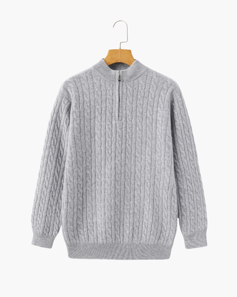 Herren Pullover Chunky Knit Kaschmir Warm mit Kabelmuster