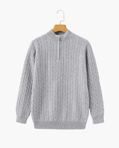 Herren Pullover Chunky Knit Kaschmir Warm mit Kabelmuster