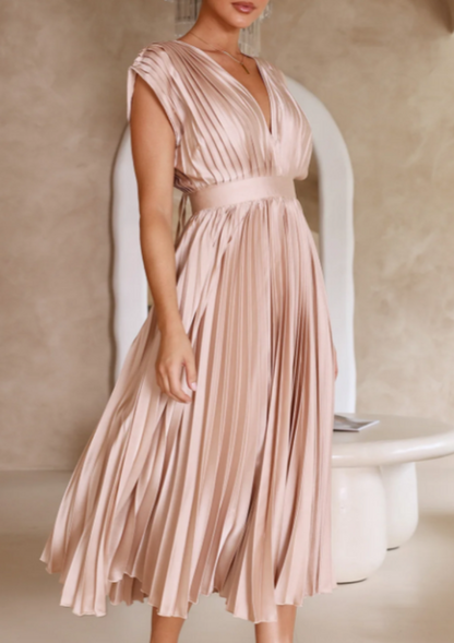 Elegantes Maxikleid Leichter Stoff Damen Kleid Sommer