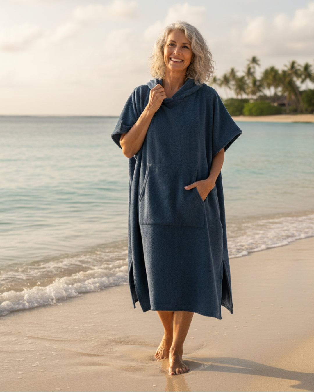 Damen Strandkleid Sommer Poncho Leicht - BerlinGlamour