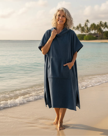 Damen Strandkleid Sommer Poncho Leicht - BerlinGlamour
