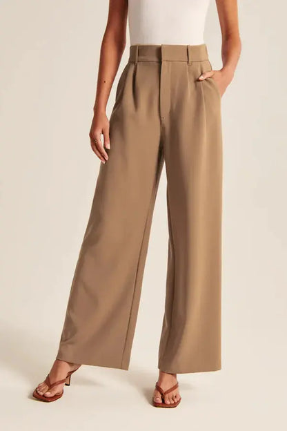 Weite Damen Hose High Waist Elegant Bequem