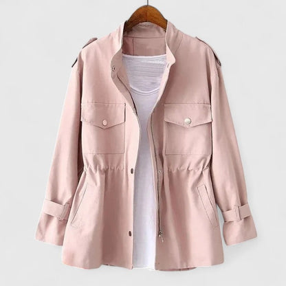 Damen Safari-Mantel Langarm Warm Winter - BerlinGlamour