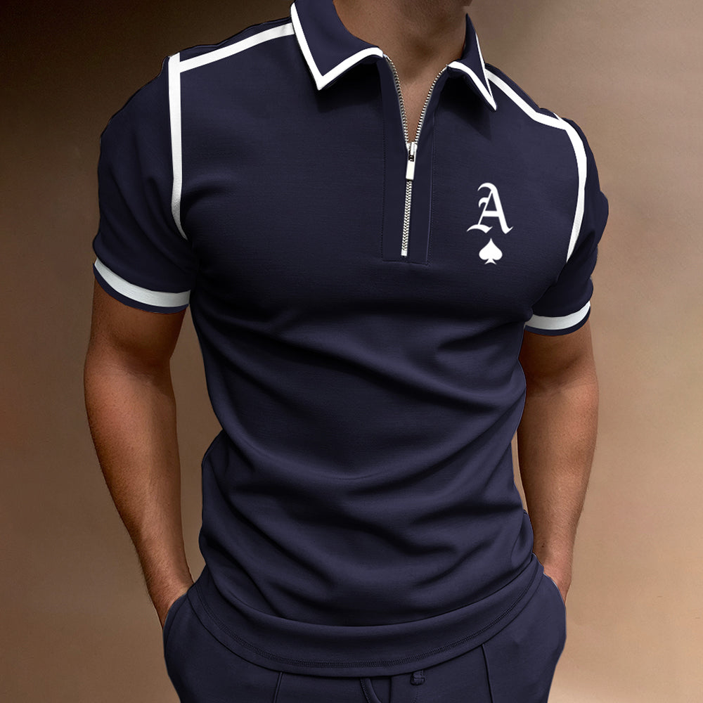 Herren Polo Shirt Reißverschluss Kragen Modern - BerlinGlamour