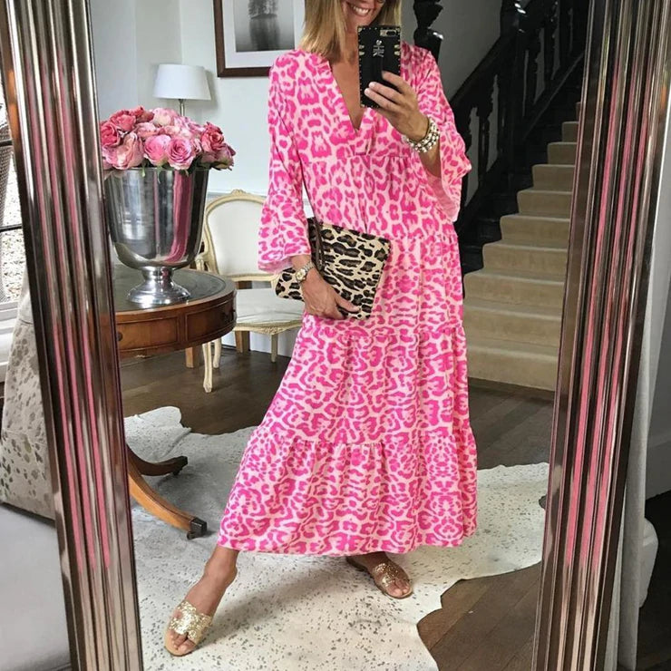 Leopardenmuster Sommerkleid Elegant Kurz - BerlinGlamour