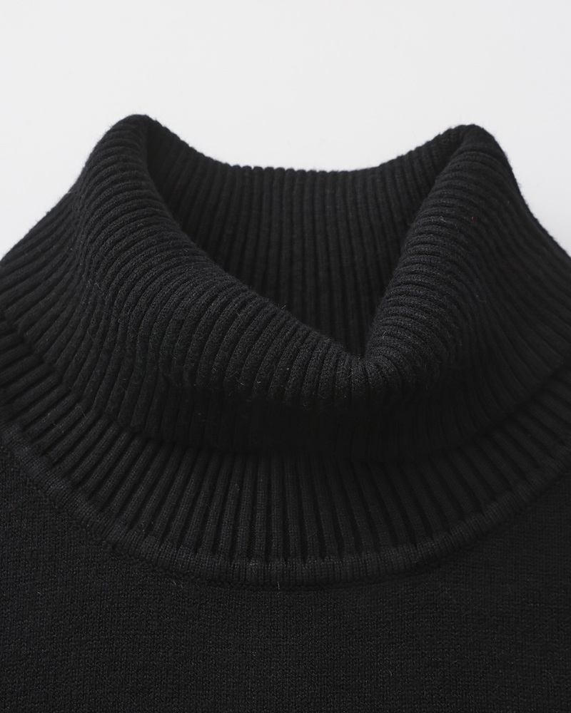 Herren Strickpullover Slim Fit Rollkragen Modern