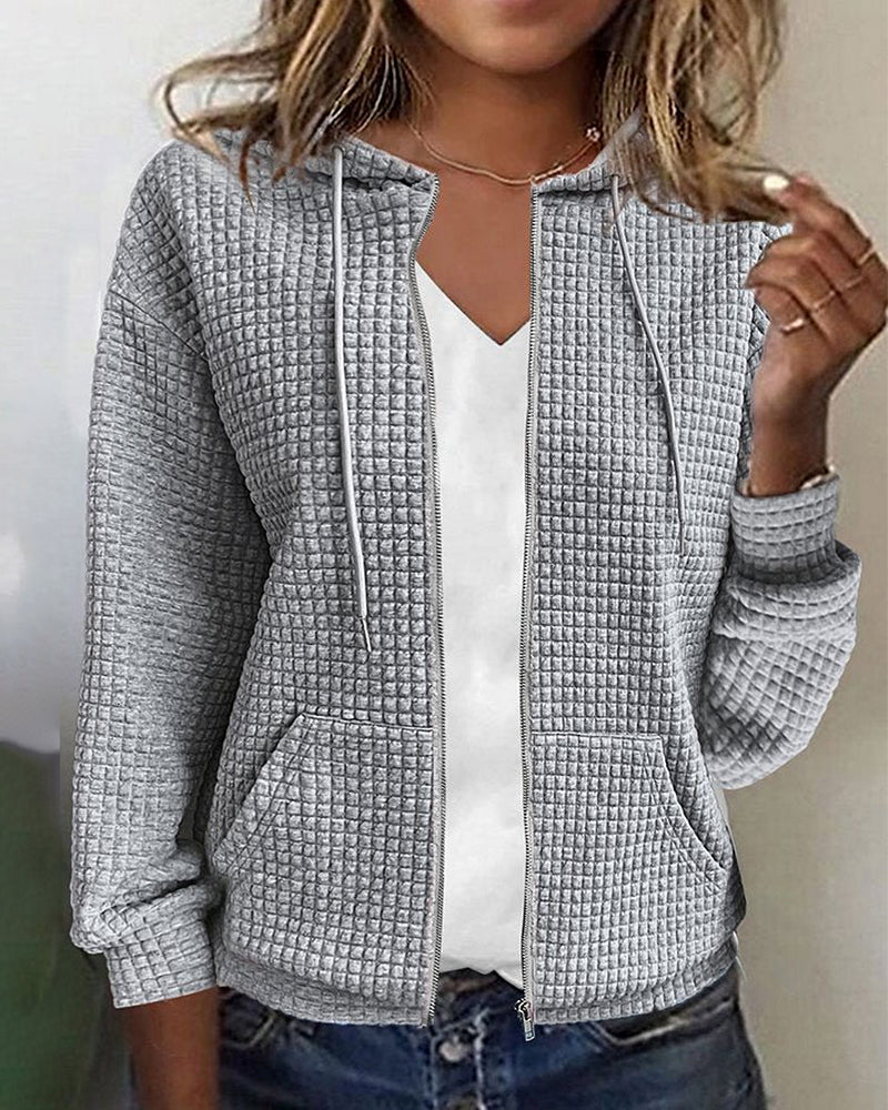 Frauen Sweatshirt Mit Kapuze Taschen Modern Sportlich - BerlinGlamour