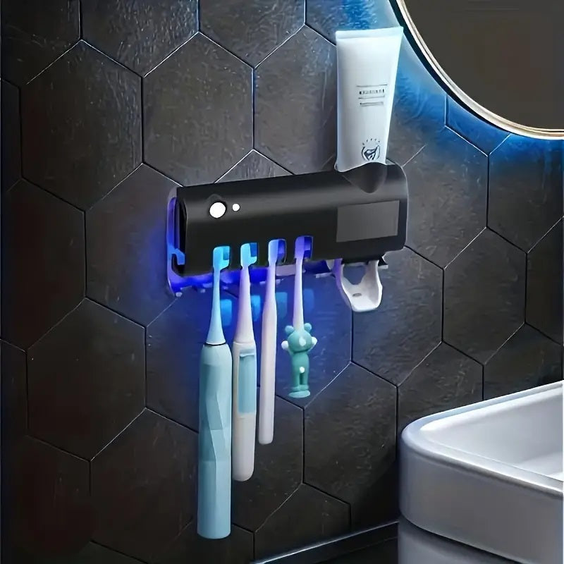 Zahnbürstenhalter UV Sterilisator Mit Zahnpastaspender Wandmontage
