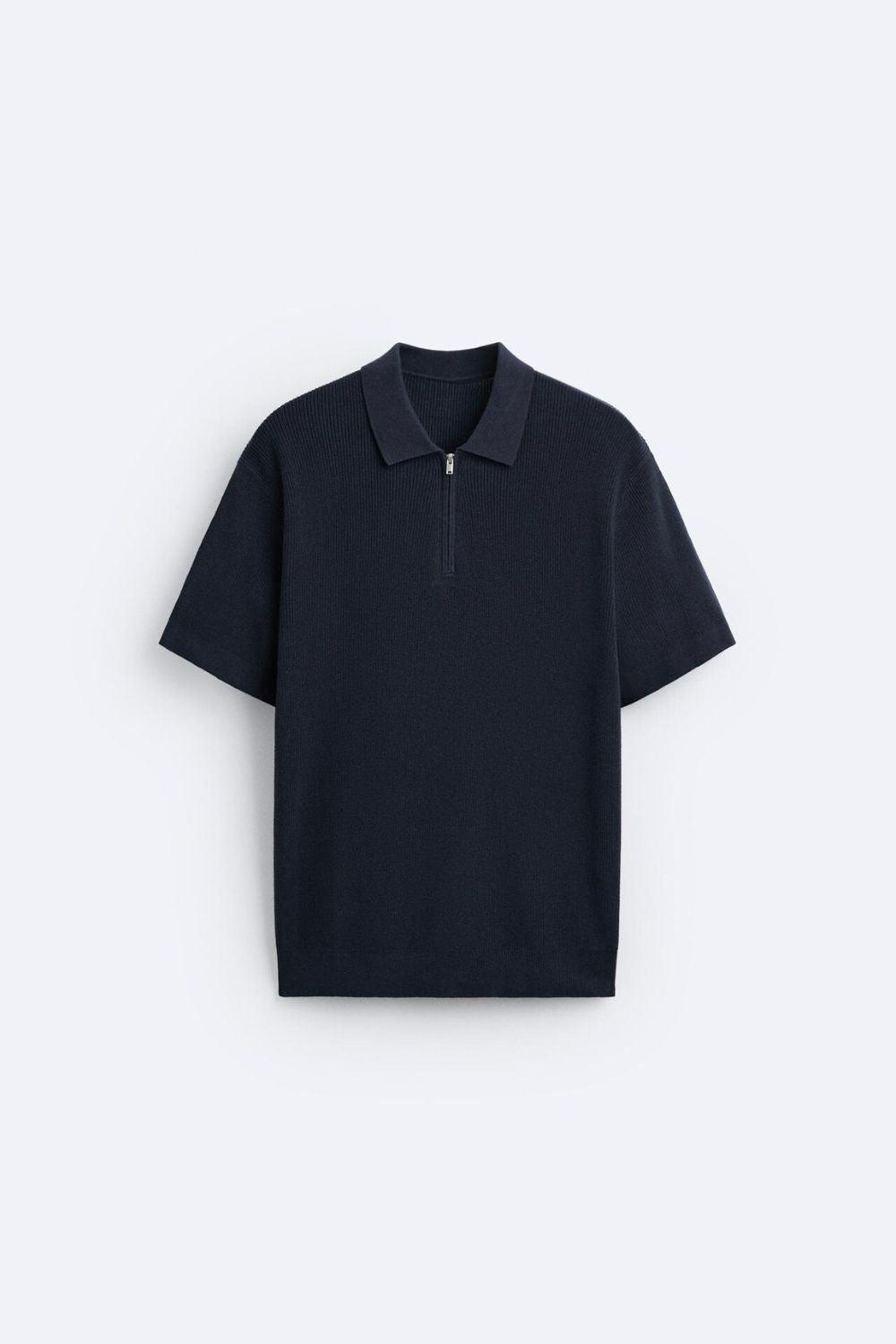 Strickpolo Herren Reißverschluss Elegantes Design