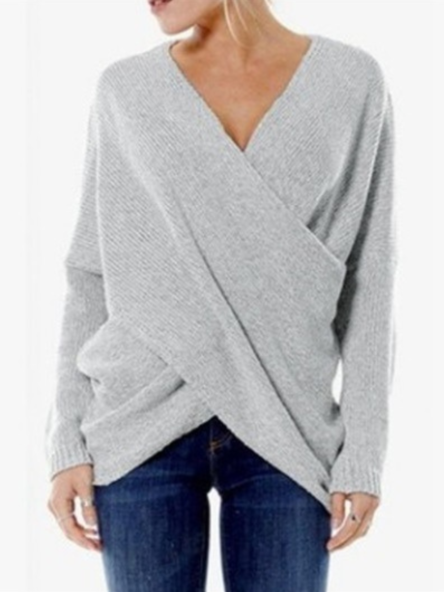 Stilvoller V-Ausschnitt Pullover Damen Sexy - BerlinGlamour