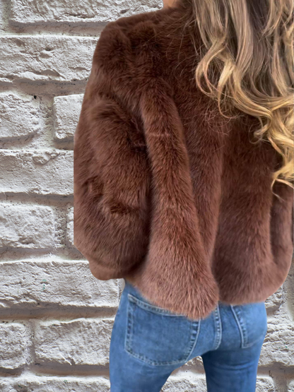 Kunstpelzjacke Warm Mit Reißverschluss Modern