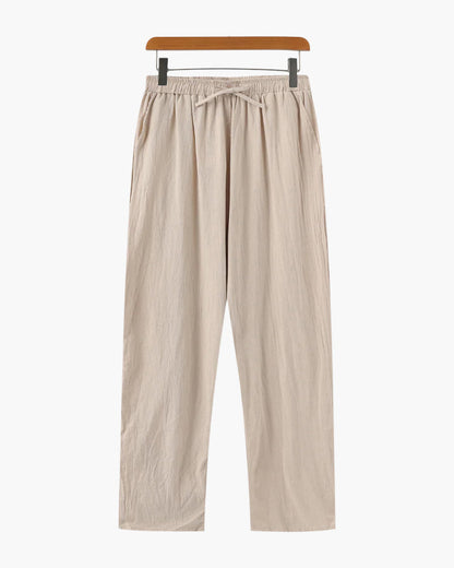 Herren Sommer Outfit 3-teilig Leinen Hemd Hose Schuhe