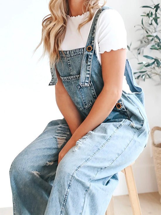 Damen Overall Denim Lockere Bequem Stilvoll - BerlinGlamour