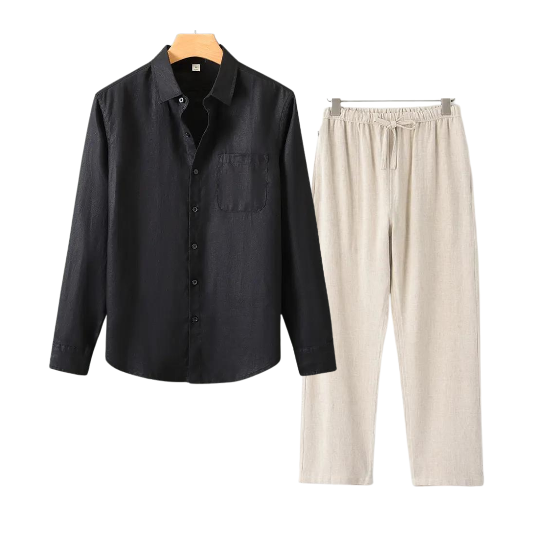 Herren Leinenanzug Klassisch Eleganter Stil