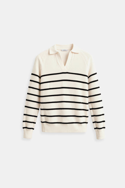Gestreifte Pullover Mit Kragen Warm Modern - BerlinGlamour