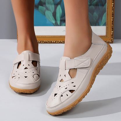 Leichte Sommerschuhe Klettverschluss Lochmuster Damen Schuhe