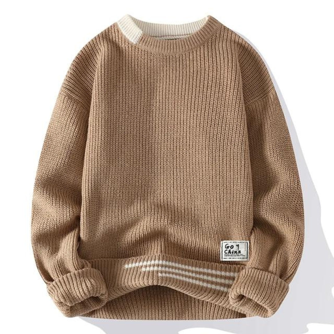 Herren Pullover Weich Strick Warm