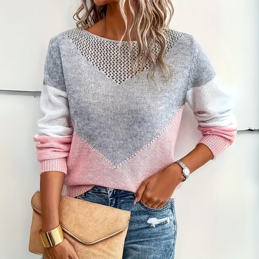 Damen Pullover Lässig Geschnitten Bequem