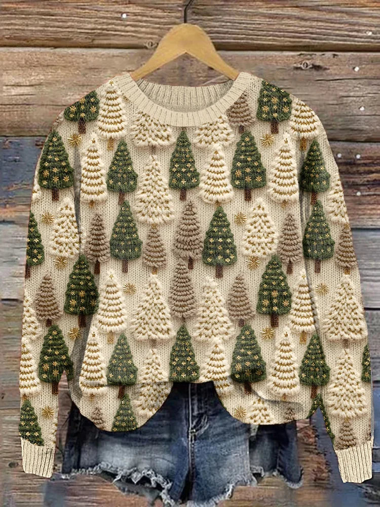 Weihnachtssweater von Céline™ mit Weihnachtsbaum-Motiv