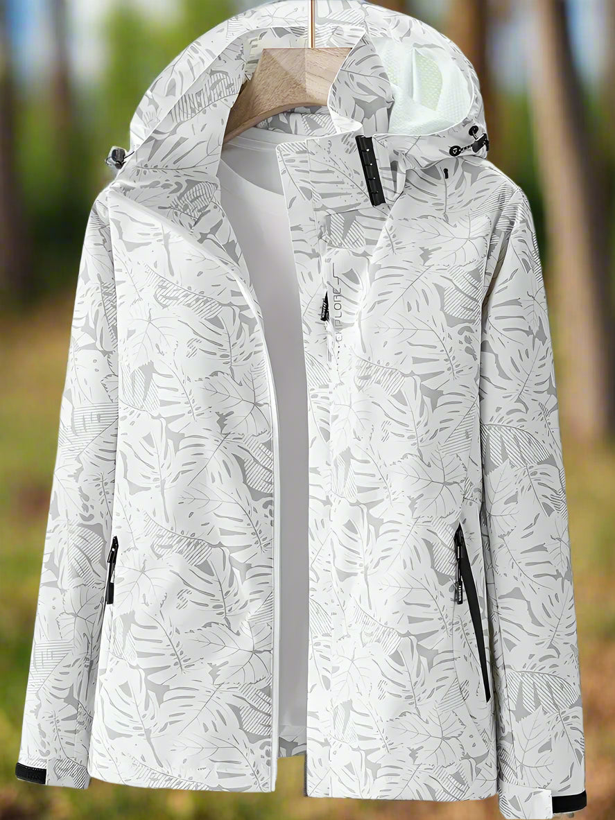 Damen Freizeitjacke Wasserabweisend Blattmuster Sportlich