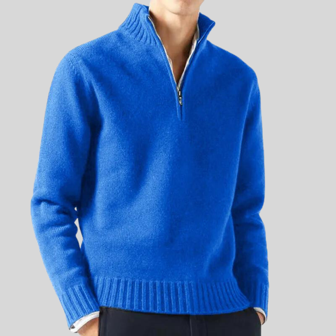 Luxuriöser Pullover Halb-Reißverschluss Warm