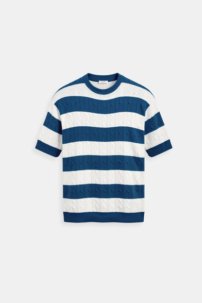 Herren Pullover Kurzarm Gestreift Modern Bequem