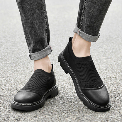 Herren Low-Top Schuhe Elegant Schwarz Lederschuhe