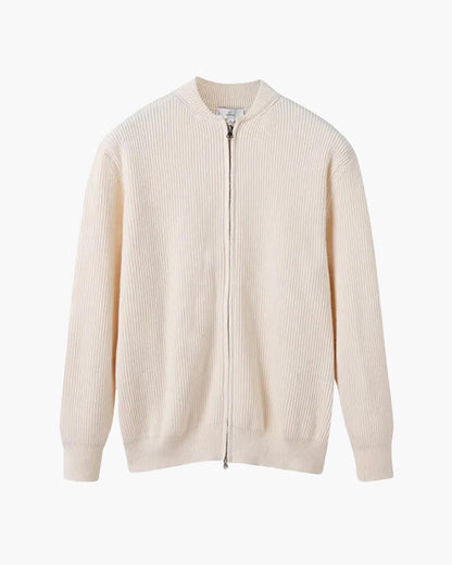 Herren Strickjacke Stehkragen Rippstrick Reißverschluss - BerlinGlamour