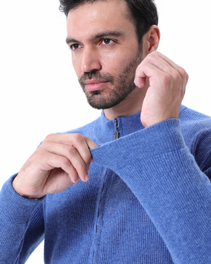 Herren Strickjacke Kaschmir Rippenstrick Modern