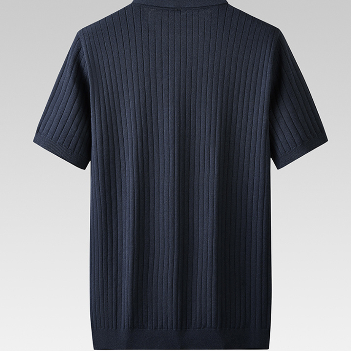 Herren Poloshirt Marineblau Strick Qualität