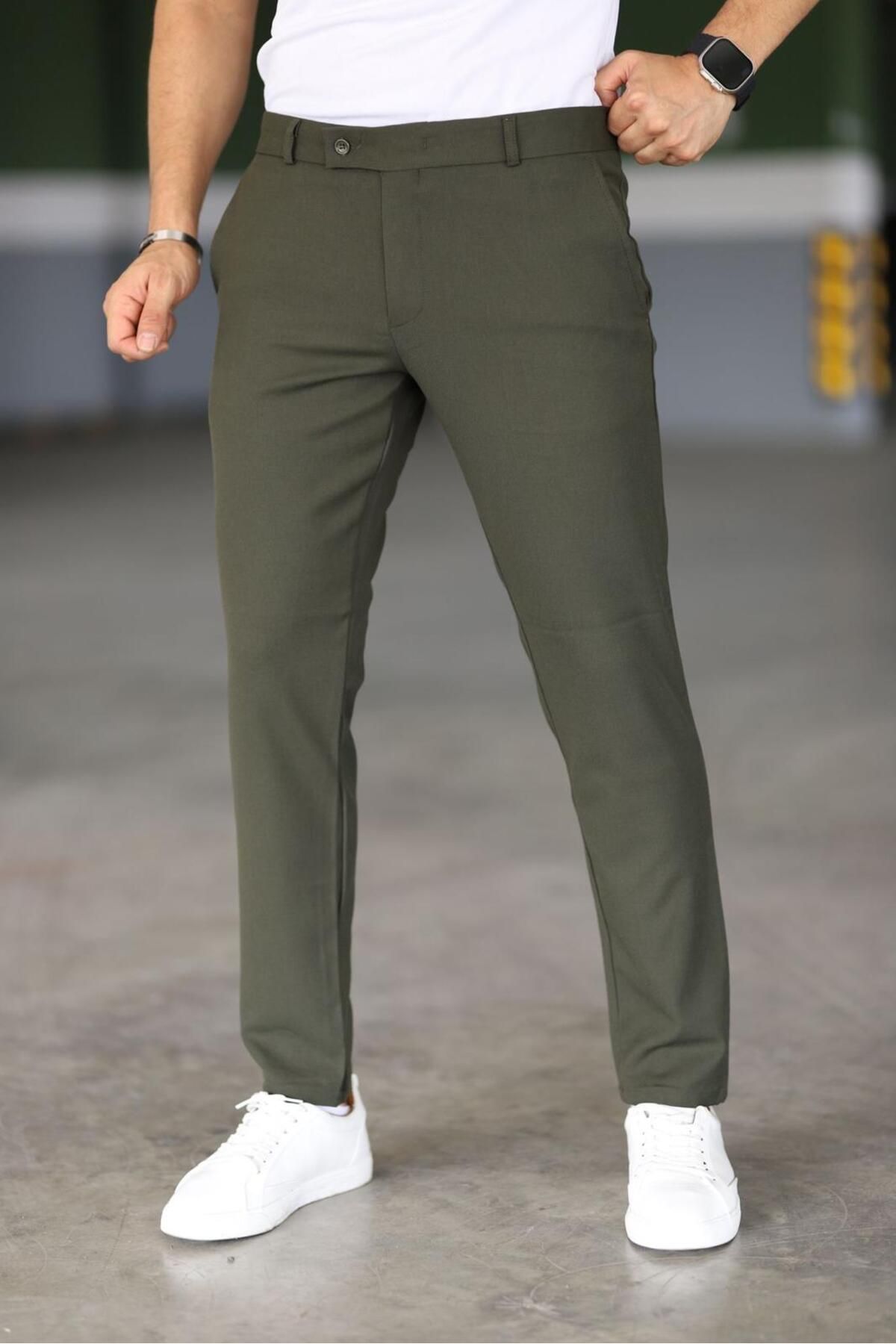 Slim Fit Chinos Hose Dunkelgrün - BerlinGlamour