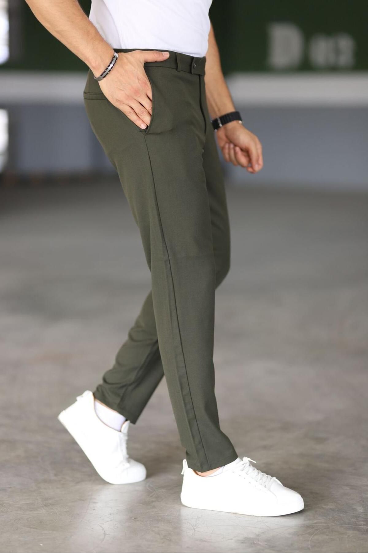 Slim Fit Chinos Hose Dunkelgrün