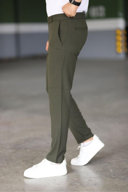 Slim Fit Chinos Hose Dunkelgrün