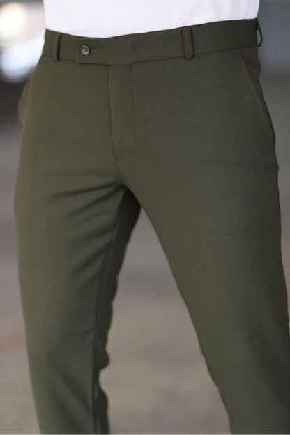 Slim Fit Chinos Hose Dunkelgrün