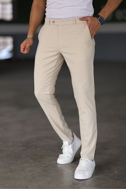 Slim Fit Chinos Beige Herrenhose