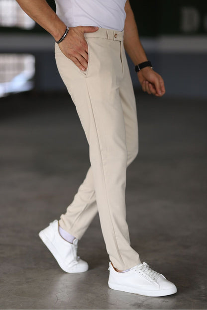 Slim Fit Chinos Beige Herrenhose