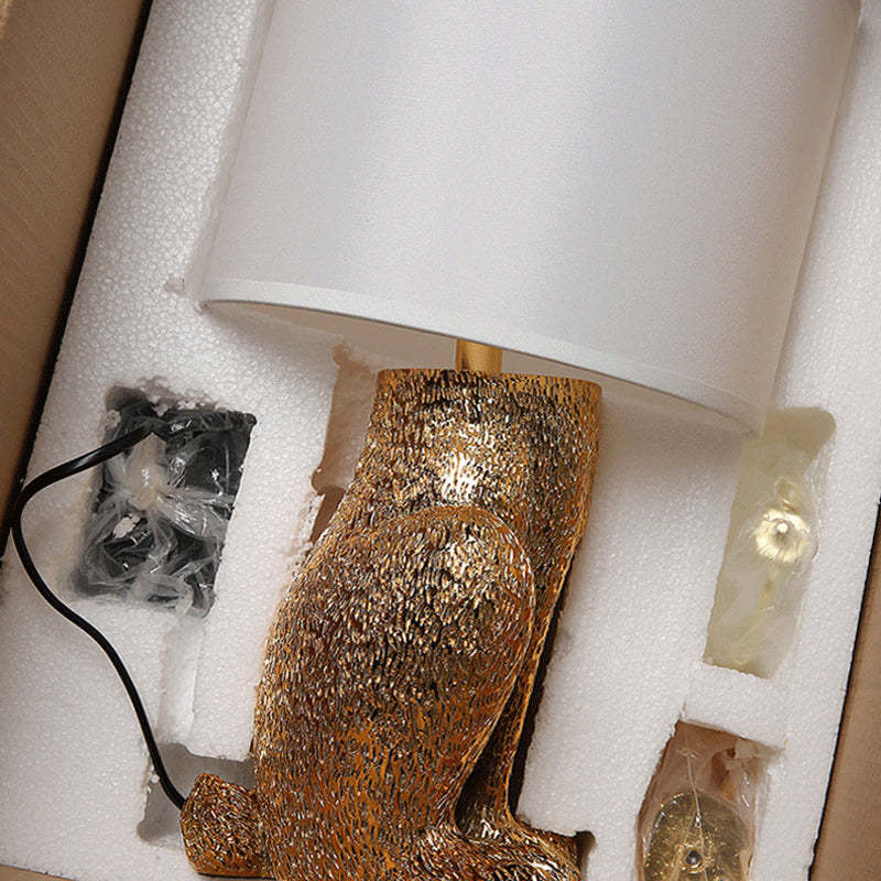 Kaninchen Tischlampe Gold Dekorativ mit Schirm