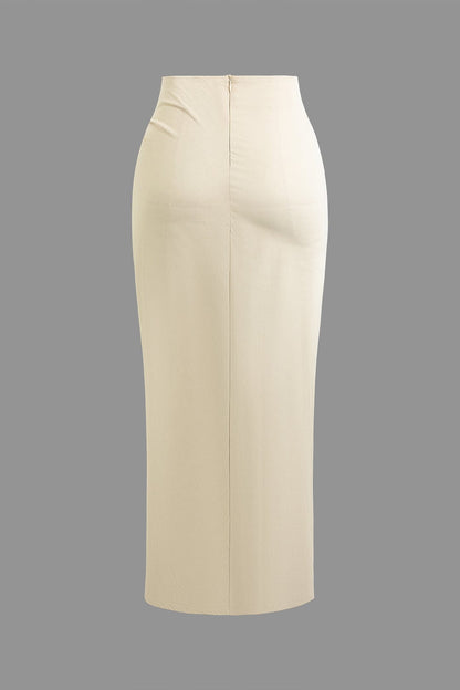 Fridoline | Damen Midirock Elegant Wickelrock Hochgeschlitzt