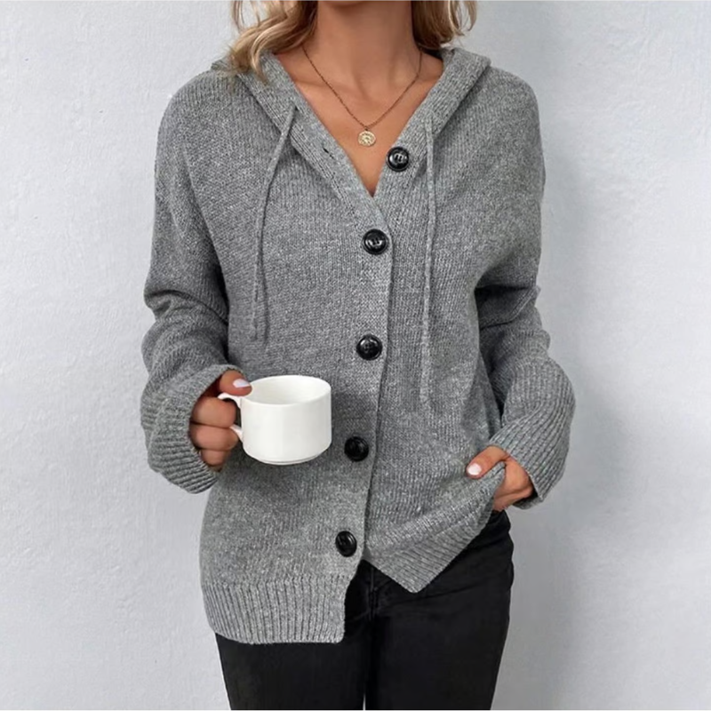 Damenschal Cardigan Strick mit Knöpfen Modern