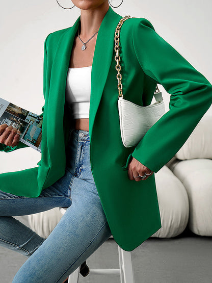 Langarm Blazer Reverskragen Damen Modern