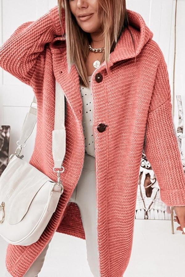 Strickjacke mit Kapuze Weich Warm Locker