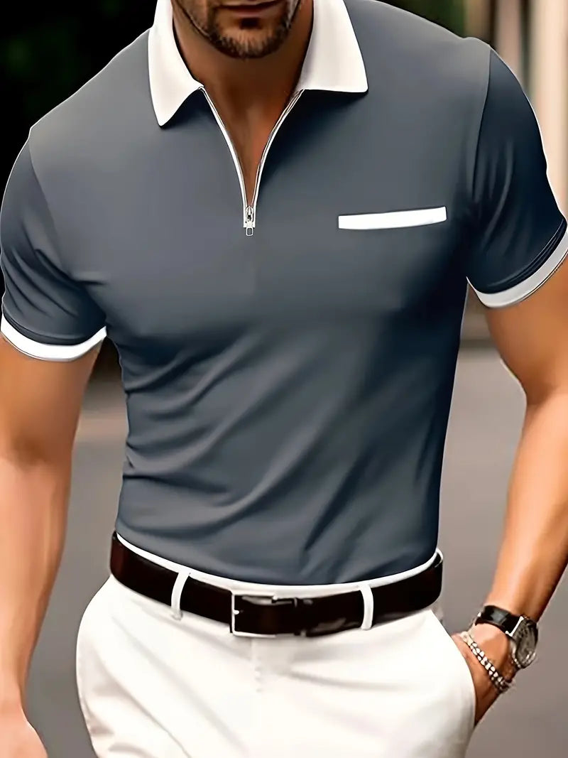 Herren Golfshirt Leicht atmungsaktiv V-Ausschnitt - BerlinGlamour